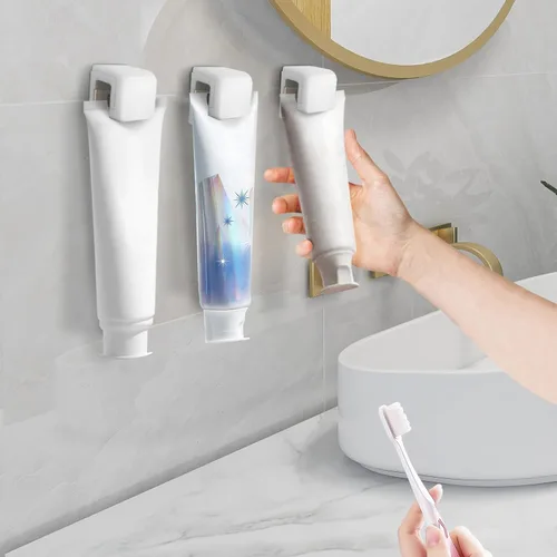 Vista 7 de 4 soportes para pasta de dientes, clip de limpiador facial, gancho de pared adhesivo para colgar limpiador, toalla, llavero, soporte de gancho