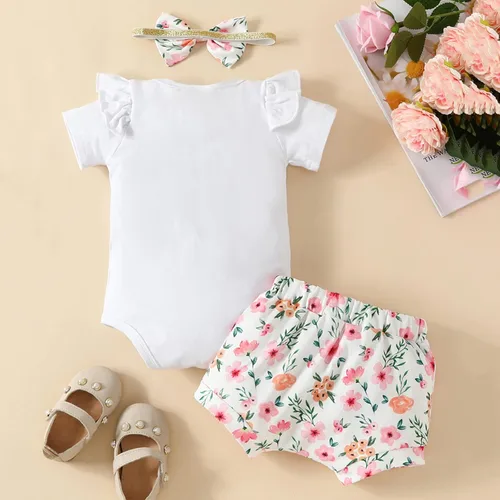 Vista 4 de Toddler Kids Baby Girl Outfit Toddler Girls Summer Short Sleeve Letter Print Tops And Short Cute Outfits for