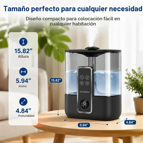 Vista 6 de FLYMOON Humidificadores de niebla fría de 5L de llenado superior con 28dB Tuya App & Touch Control, Auto-Off, 12H Timer, 50 Hour Runtime