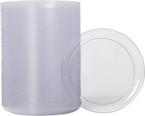 Vista 2 de zappy 100 platos de postre de plástico desechables de alta calidad, platos de plástico duro desechables de 6 pulgadas, platos de cena y fiesta