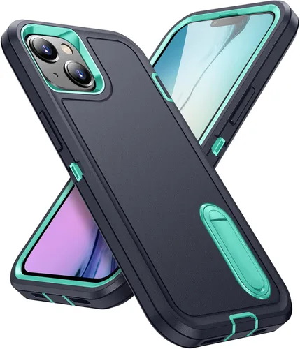 Vista 38 de IDweel Funda para iPhone 15 con soporte, protección resistente a los golpes, antiarañazos, delgada, ligera, protectora resistente, funda rígida