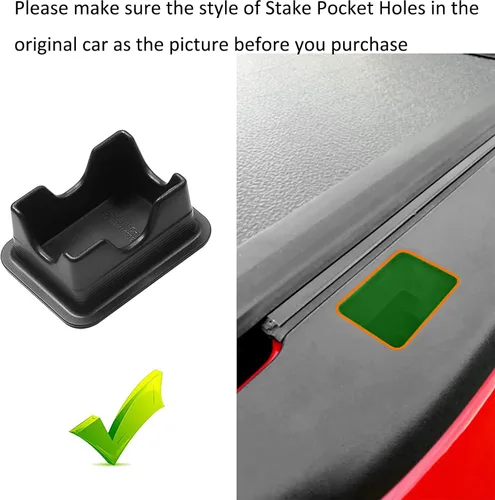 Vista 3 de Ram 1500 Cubiertas de Bolsillos de Estaca Compatibles con Dodge Ram 1500 2019-2023 Cubierta de Bolsillo de Estaca del Riel de la Caja Trasera