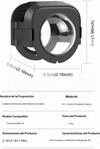 Vista 8 de PULUZ Cubierta protectora de lente para Insta360 X4, protector de lente