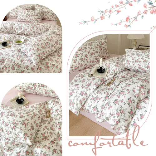 Vista 3 de BHUSB - Juego de funda de edredón para cama individual o queen para niños, 100 % algodón, 3 piezas, reversible, juego completo de ropa de cama