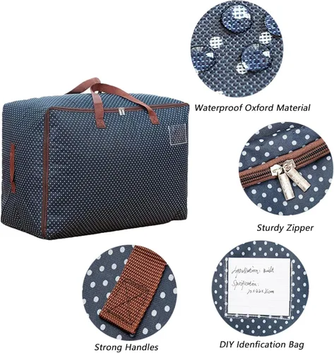 Vista 3 de WITERY Bolsa de almacenamiento de edredón impermeable de 105 L, bolsas de embalaje resistentes debajo de la cama, bolsa de almacenamiento