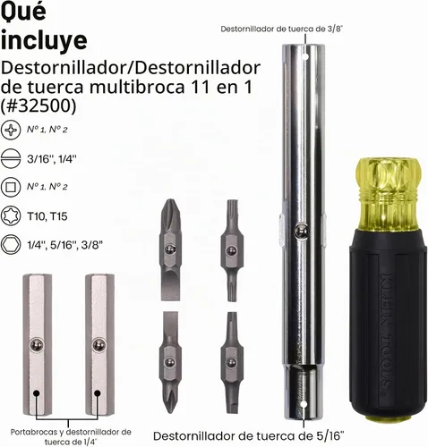 Vista 2 de Klein Tools 32500SDKIT Juego de destornilladores y tuercas multipuntas con asas de agarre acolchado, incluye controladores electrónicos rechonchos