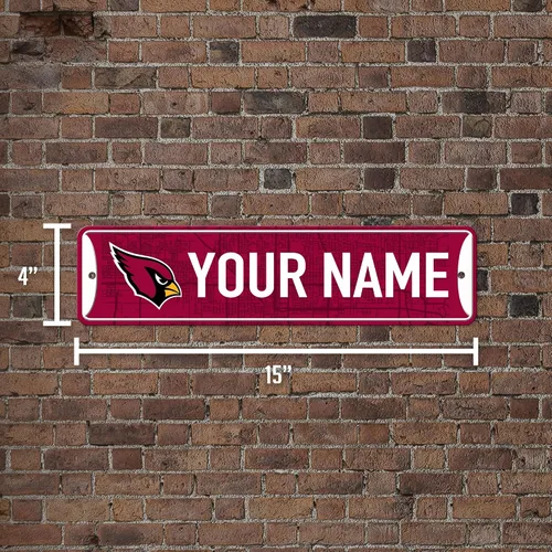 Vista 5 de Rico Industries NFL Fútbol Arizona Cardinals - Letrero de metal personalizado de 4" x 15" para la calle, decoración del hogar - Dormitorio - Oficina