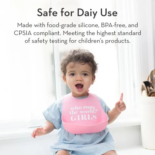 Vista 5 de Babero para bebés para comer de Bella Tunno, babero de silicona impermeable con gran atrapaalimentos, ajuste ajustable para bebés de 4 a 12 meses