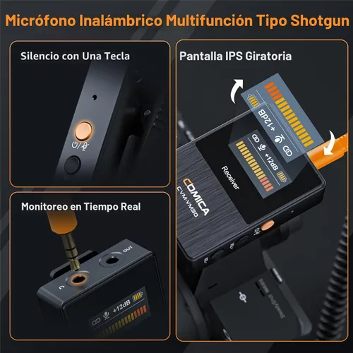 Vista 8 de COMICA VM30 Micrófono inalámbrico de escopeta con salida USB-C y 0.1 in