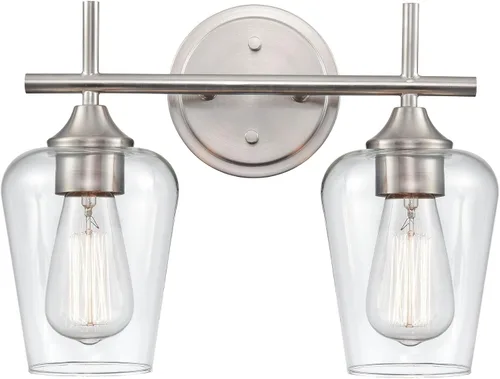 Vista 6 de ML Lighting Ashford - 3 tocador de baño ligero, 10.25 pulgadas de alto y 22 pulgadas de ancho, acabado de níquel cepillado cepillado níquel