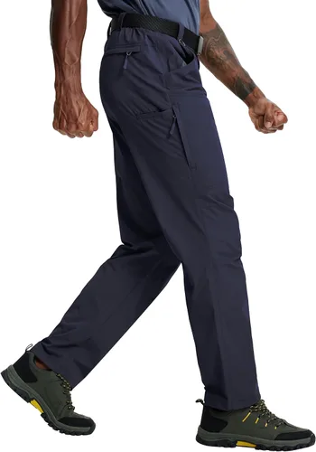 Vista 10 de Pantalones de senderismo para hombre, ligeros, de carga, de trabajo, tácticos, de nailon, elásticos, impermeables, de secado rápido, para pesca