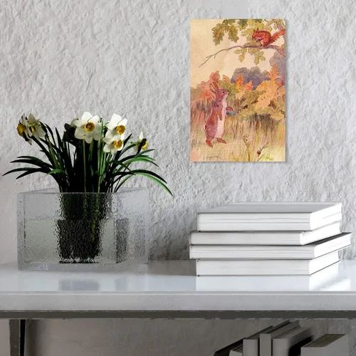 Vista 3 de The Oliver Gal Artist Co. Lienzo decorativo de pared con diseño de animales para la habitación de los niños, The Busy Bunny, decoración