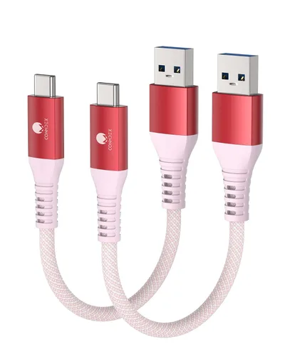 Vista 14 de CONMDEX - Cable USB C de 30 cm, [2 unidades], USB 3.1 Gen 2, transferencia de datos de 10 Gbps, cable trenzado tipo C, carga rápida USB a USB C