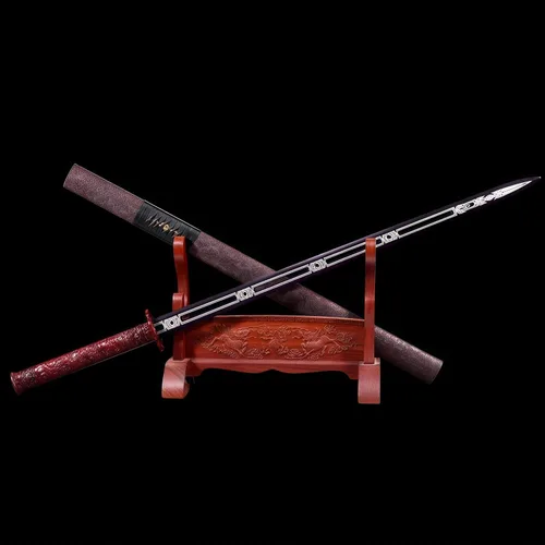 Vista 14 de Espada katana japonesa samurái – Hoja de espiga completa de acero al carbono real sin afilar, espada tradicional de práctica de Iaido