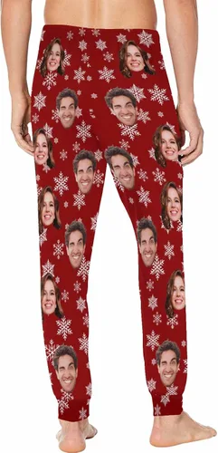 Vista 3 de Pantalones de pijama personalizados para hombre con foto, pantalones de pijama personalizados para mascotas, regalo divertido de cumpleaños para él