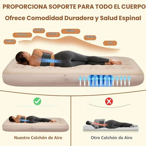 Vista 3 de MeiLyte Inflatable Bed Twin Size, Inflatable Air Mattress with Backrest