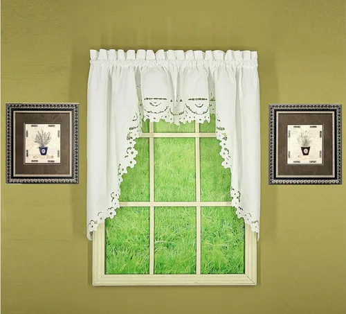 Vista 21 de Today's Curtain Imperial Classic - Cenefa de corte dibujada, 14 pulgadas, color beige