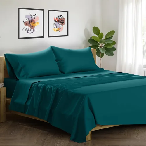 Vista 21 de XOOX Linen Juego de 4 fundas de almohada de algodón egipcio, tamaño Queen, fundas de almohada de lujo de 1500 hilos de alto tamaño estándar