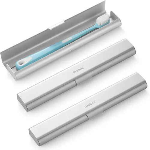 Vista 29 de Estuche de viaje para cepillo de dientes de aluminio, soporte portátil para cepillo de dientes, contenedor resistente para cepillo de dientes manual