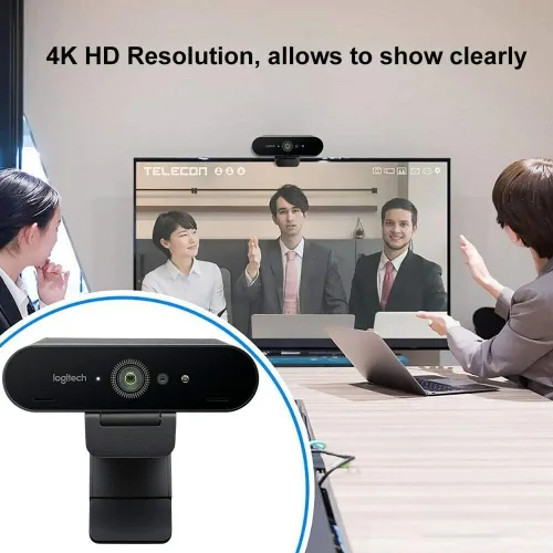 Vista 7 de Logitech Cámara web Brio - 90 Fps - USB 3.0-4096 X 2160 Video - Enfoque automático - Zoom digital 5X - Microp 4K Ultra HD, 1080p/60fps, luz