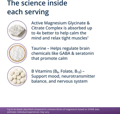 Vista 4 de Metagenics MagActive Magnesium Relax - Suplemento de magnesio en polvo para apoyo calmante, ayuda a la tensión, la irritabilidad y la tensión