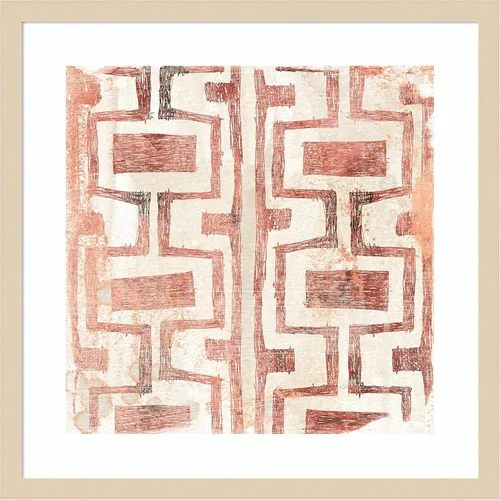 Vista 11 de Amanti Art Lienzo decorativo para pared, 24 x 24 pulgadas, diseño de tierra roja en V de June Erica Vess, arte abstracto para pared, decoración