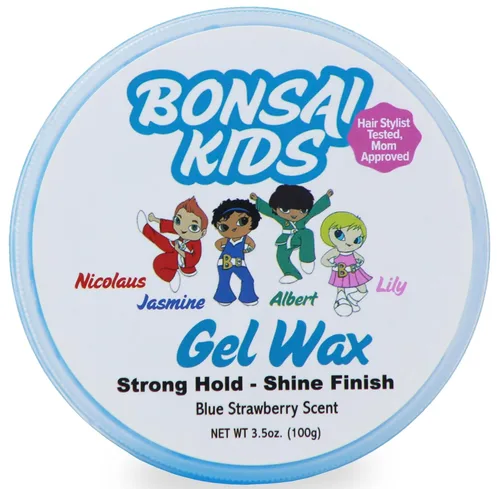 Vista 4 de Bonsai Kids - Cera de gel para el cabello para niños, agarre fuerte para niños pequeños y niños, domina los volantes, colas de caballo, moños