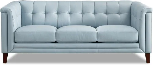 Vista 25 de Hydeline Arvo Silla de cuero de grano superior, azul spa