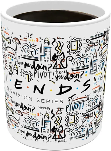 Vista 6 de Trend Setters Friends the Television Show – 25 años – Mercancía oficial – Taza de café o té de cerámica blanca de 11 onzas – perfecta para regalar