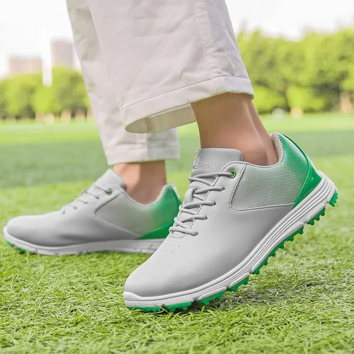Vista 5 de Zapatos de golf impermeables para hombre, sin pinchos, para entrenamiento deportivo de golf, tenis clásicos para hombre, talla 13 14