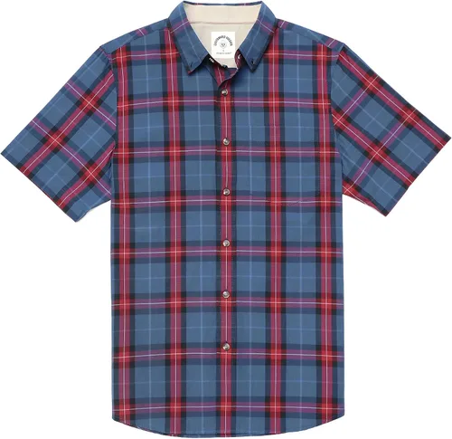 Vista 33 de Dubinik® Camisas de manga corta con botones para hombre, 100% algodón, a cuadros, camisas casuales con bolsillo