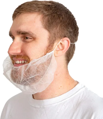 Vista 4 de Redes para barba, cubiertas desechables para barba, red de barba para servicio de alimentos, cocina, limpieza, 18 y 21 pulgadas