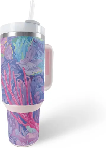 Vista 8 de MightySkins Skin - Vaso de vinilo compatible con Stanley The Quencher H2.0 FlowState de 40 onzas, Crazy Tikis, protectora, duradera y única, fácil