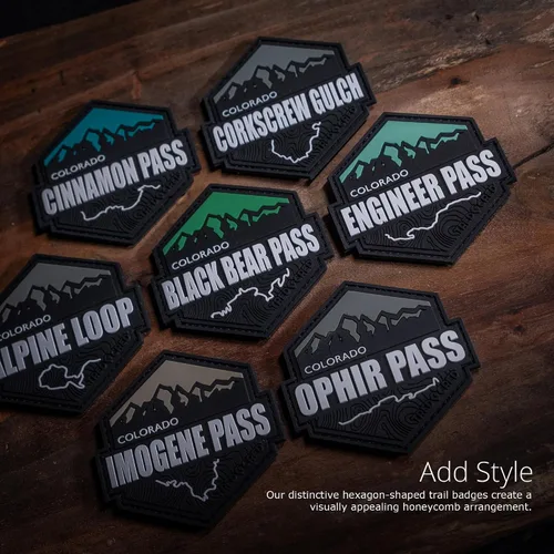 Vista 3 de Parche Yankee Boy Basin Trail de PVC de goma todoterreno con gancho y bucle