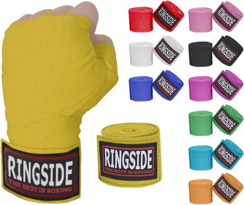 Vista 14 de Ringside Mexican Style Boxing Hand Wraps (Pairs) - 180" Semi-Elastic Cotton Blend Wrist Support with Thumb Loop for MMA, Muay Thai, Kickboxing