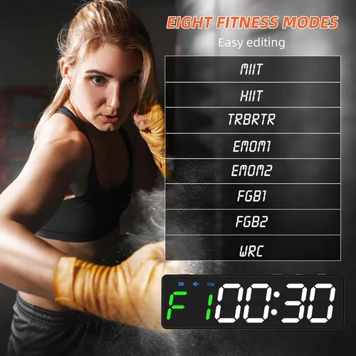 Vista 4 de Mini reloj portátil con temporizador de gimnasio, pantalla digital LED grande, imán potente, batería potente, cuenta arriba/abajo, cronómetro