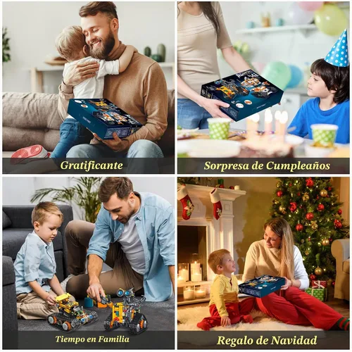 Vista 6 de Kit de construcción de robot, aplicación y control remoto, juguetes de robot para niños, 4 en 1, robot de bloques de construcción de control remoto