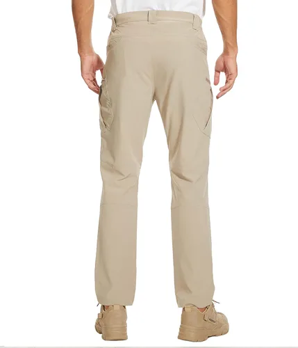 Vista 2 de NATUVENIX Pantalones de senderismo para hombre, pantalones tácticos de viaje para hombre, pantalones de pesca de secado rápido para hombre
