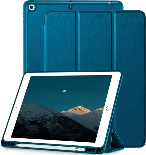Vista 19 de Funda compatible con iPad de 9ª/8ª/7ª generación, para iPad de 10.2 pulgadas con soporte para lápiz, funda inteligente con soporte de TPU