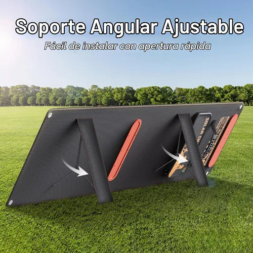 Vista 5 de Cargadores de panel solar portátil de 60 W con USB de 15 V y CC de 18 V, panel solar impermeable IP65 con bolsa de almacenamiento ligera, banco