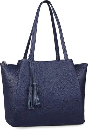 Vista 9 de befen Bolso de hombro para mujer de cuero genuino, bolsos para portátil con compartimentos, bolsos de mano