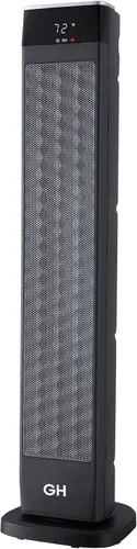 Vista 2 de Good Housekeeping, calefactor de torre oscilante de cerámica para espacio con control remoto, 30 pulgadas, Negro