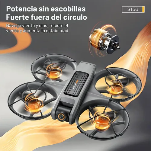 Vista 5 de Drone sin escobillas con cámara, control remoto de pantalla de 4.92 Negro + 2