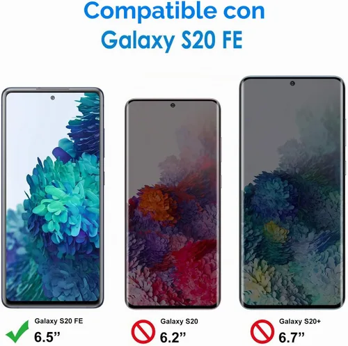 Vista 2 de JETech Protector de pantalla compatible con Samsung Galaxy S20 FE de 6.5 pulgadas, película de vidrio templado, paquete de 3