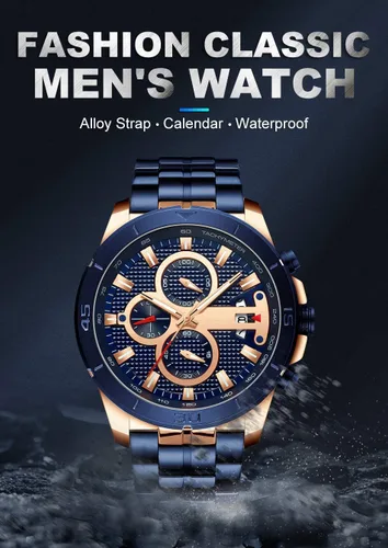 Vista 3 de FANMIS Reloj de pulsera de cuarzo analógico de acero inoxidable impermeable para hombre