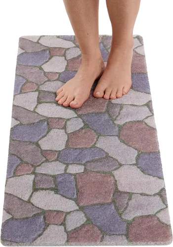 Vista 56 de Enkosi Alfombra de ducha antideslizante Loofah para suelos de ducha, bañera, baños, zonas húmedas, alfombrilla de baño acolchada con agujeros