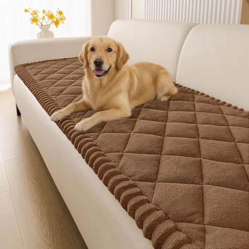 Vista 23 de Smiry Couch Cover for Dogs, Non Slip Washable Pet Sofa Protector for Large Dogs, Cats, Fuzzy Plush Sofa Covers Backrest & Armrest, Against Fur, Dirt