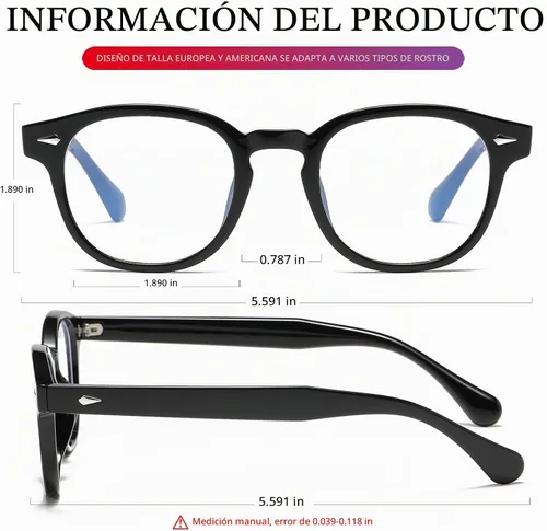 Vista 7 de AIEYEZO Retro Computer Blue Light Blocking Glasses for Men Women Fashion Round Computer Gaming Glasses