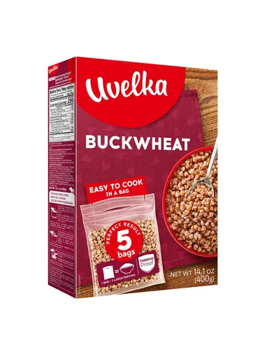 Vista 4 de Uvelka Kasha Alforfón Hervir en bolsa - 5x80Gr (14oz), paquete de 3, alimentos orgánicos