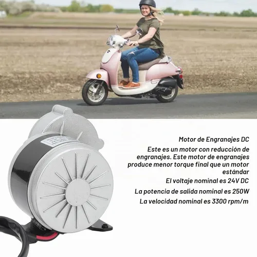Vista 2 de Reducción de engranajes del motor eléctrico, 24 voltios y 350 vatios de reducción de engranajes, motor eléctrico con piñón de 13 dientes